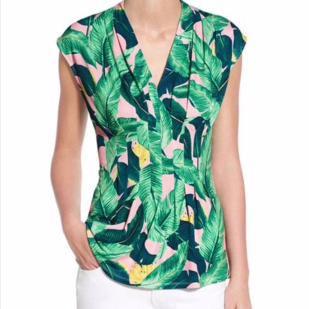 Beautiful Summery Pink and Green Palm TOP